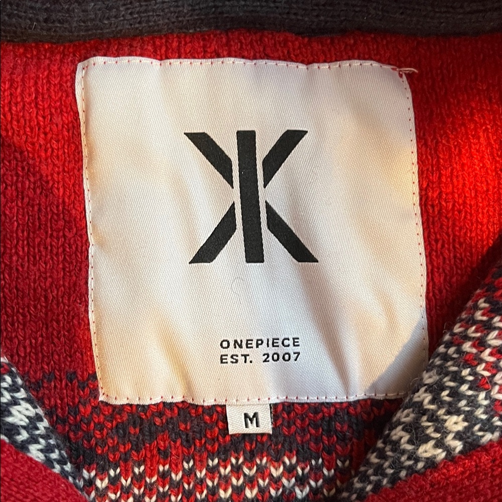Onepiece Red and Blue Marius Patterned Onesie by famous Swedish brand. Wool. - Picture 3 of 6